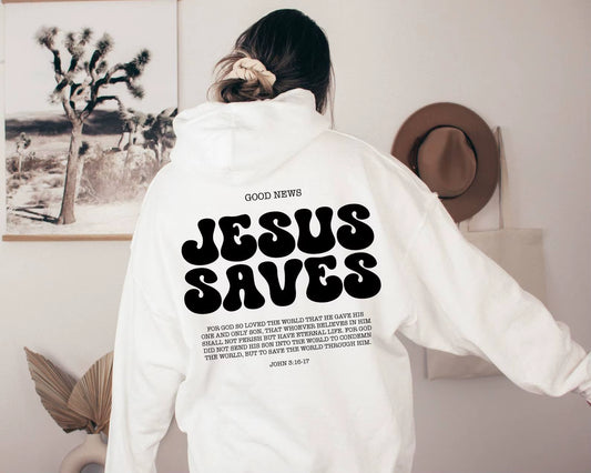 Jesus Saves Sweatshirt Christian Sweatshirts Faith Top Jesus Hoodie Bible Verses Crewneck Sweatshirt Women Graphic Pullover Tops